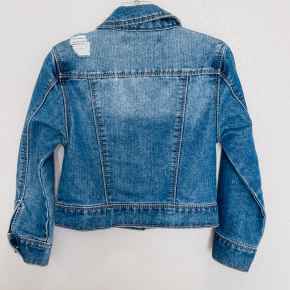 Blue Spice Denim Jean Jacket Distressed Girls Size 7 Back to School - Picture 6 of 7